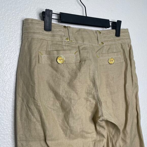 XOXO Womens Pants Size 9 Brown Light Tan Casual Wear Capri Length Lightweight - Picture 13 of 16